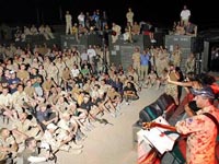 Tania Zaetta entertaining the troops in Afghanisthan Tania Zaetta entertaining the troops in Afghanisthan