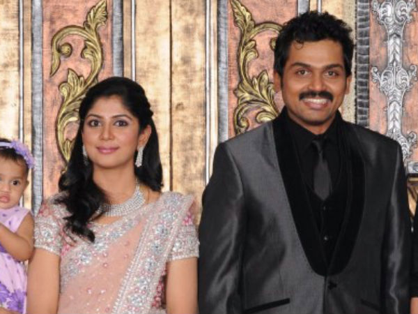 Karthi With Wife Ranjani