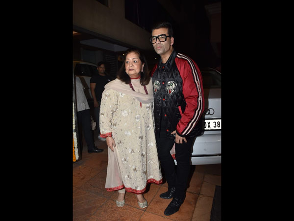 Karan Johar & His Mother Hiroo Johar Pose For Pictures