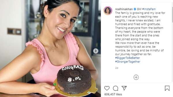 Hina Khan Celebrated 8 Million Followers On Instagram