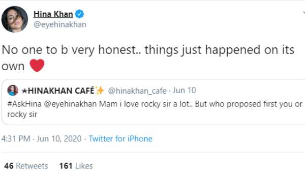 Hina Khan's Tweet