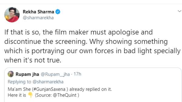 Rekha Sharma's Tweet