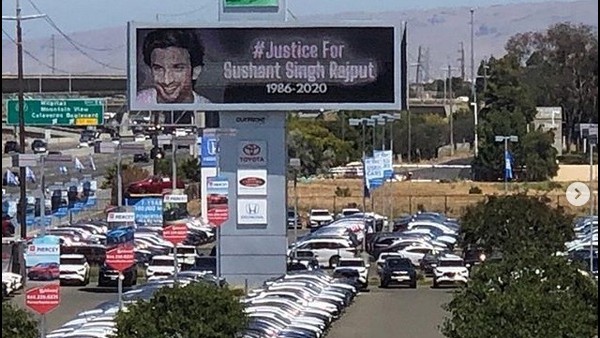 Shweta Shares A Photo Of Sushant's Billboard In California