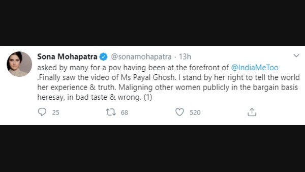 Sona Says She Stands By Payal's Right To Tell The World Her Experience And Truth