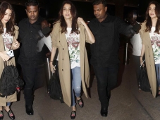 Anushka Sharma leaves for Italy ..