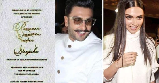 Deepika Padukone & Ranveer Singh wedding: Mumbai reception card goes