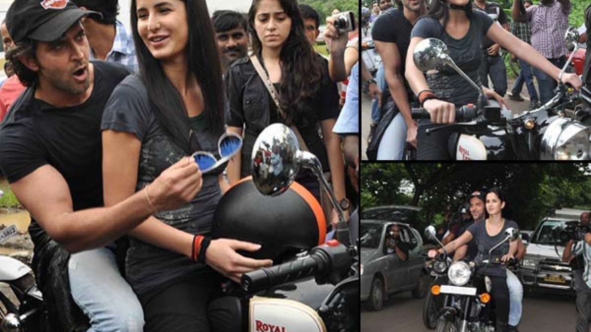 Katrina Kaif takes Hrithik Roshan on a bike ride! - Filmibeat