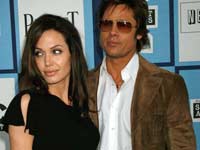 Angelina Jolie and Brad Pitt at the awards function Angelina Jolie and Brad Pitt at the awards function