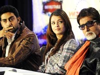 Aishwarya Abhishek and Amitabh at the press conference Aishwarya Abhishek and Amitabh at the press conference