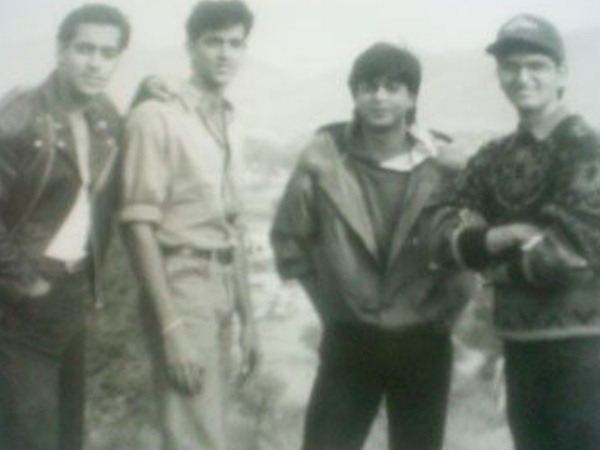 SRK And Sallu On The Sets of Karan Arjun