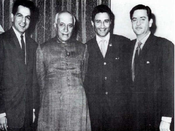 Dilip Kumar, Dev Anand And Raj Kapoor With Jawaharlal Nehru