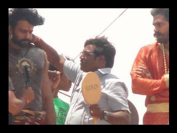 Prabhas, Rana On Baahubali Set