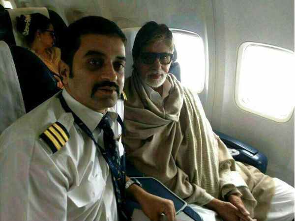 Amitabh Bachchan | Rekha | Spotted | Flight - Filmibeat