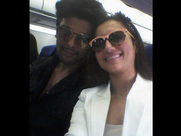 Gauhar And Kushal In Airplane