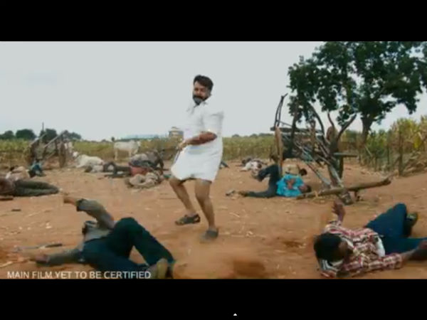 Mohanlal Bashing Thugs In Jilla Teaser 