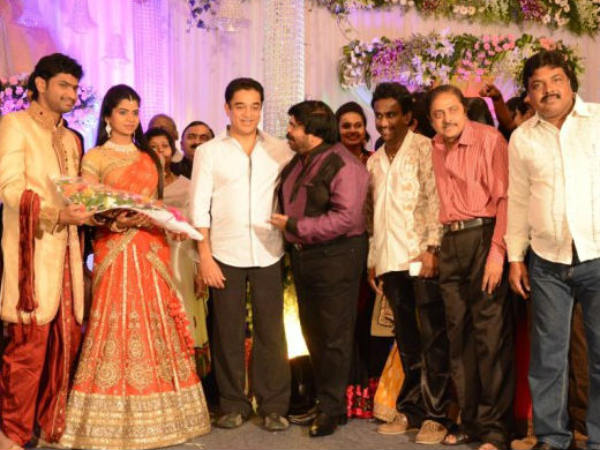 Kamal Hassan with At Ilakkiya-Abhilash's Wedding Reception