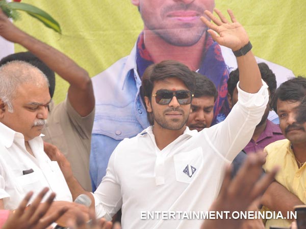 Ram Charan Waving Hand At Fans In His 29th Birthday