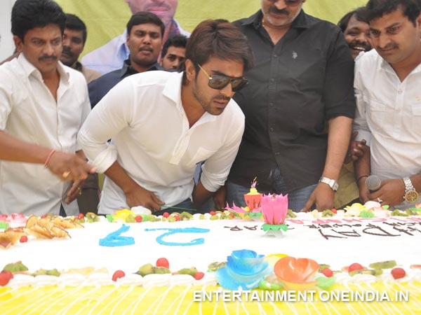 Ram Charan Blowing Off Candle At His 29th Birthday