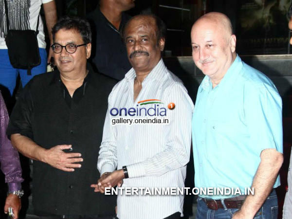Picture: Subhash Ghai, Rajinikanth, Anupam Kher At Kochadaiiyaan Hindi Version Launch