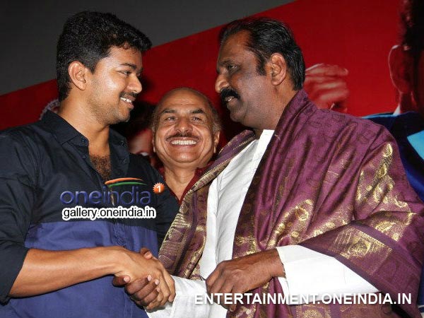 Photo: Vijay Greets Vairamuthu At Jilla 100 Days Celebration