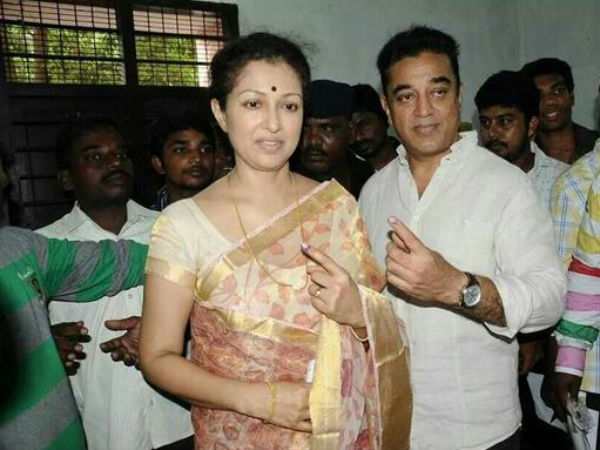Photo: Kamal Hassan, Gauthami Get Inked
