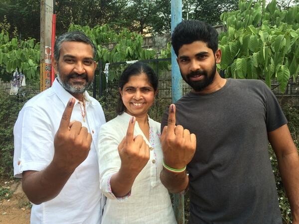 SS Rajamouli, Wife Rama Cast Vote In AP Elections