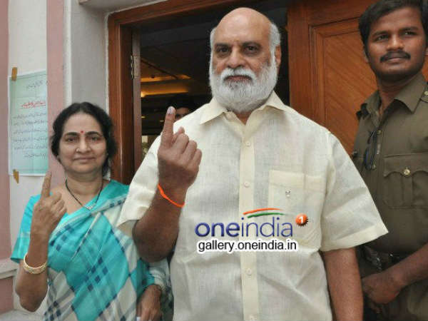 Raghavendra Rao Casts Vote In AP Elections