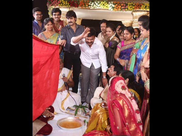 Chiranjeevi At Sivaji Raja's Daughter's Wedding