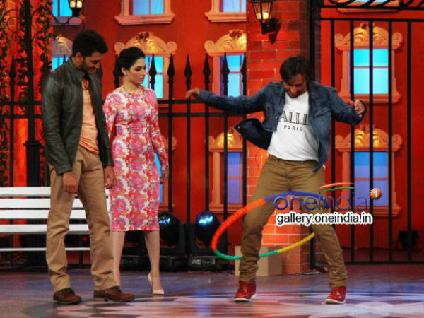 Saif Try His Hand In Hoola Hoop During Humshakals Promotion