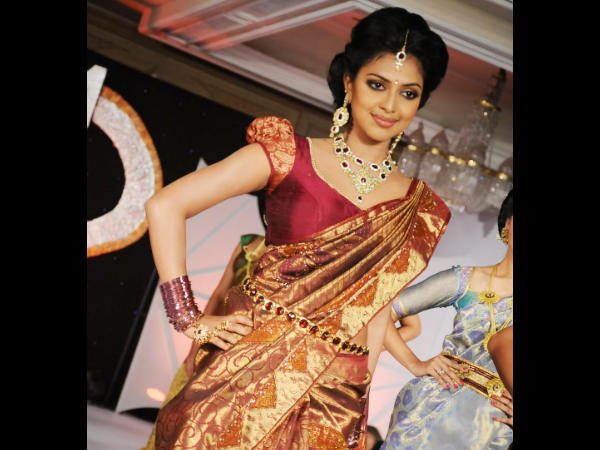 Amala Paul Dons Kanchipuram Saree