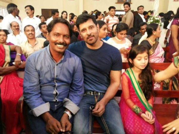 Vikram, Baby Sara At Vijay-Amala Paul's Engagement