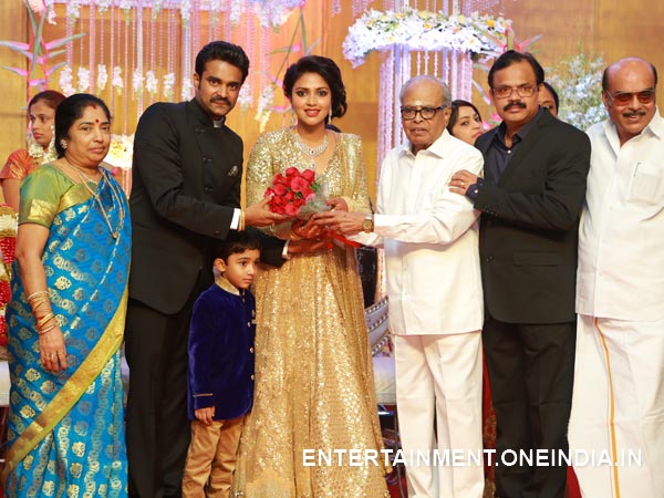 K Balachander At Amala Paul-Vijay's Wedding Reception