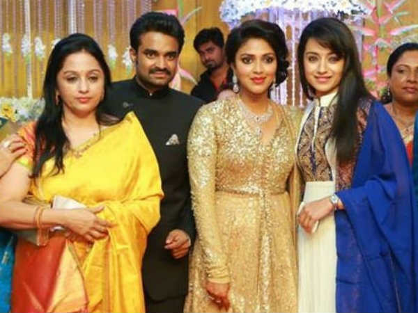 Trisha At Amala Paul's Wedding Reception
