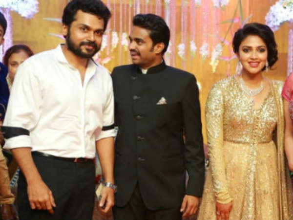 Karthi At Amala Paul's Wedding Reception