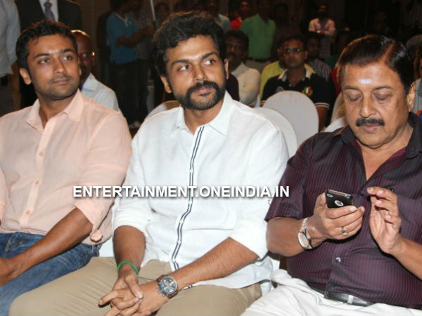 Karthi, Surya & Sivakumar At Madras Music Launch