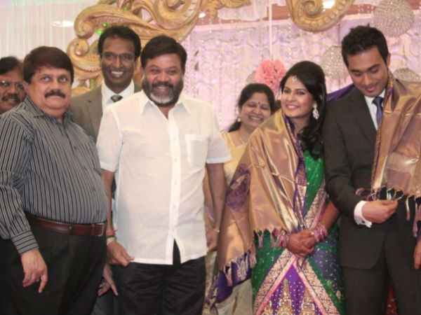 P Vasu At Arun Pandian's Wedding Reception