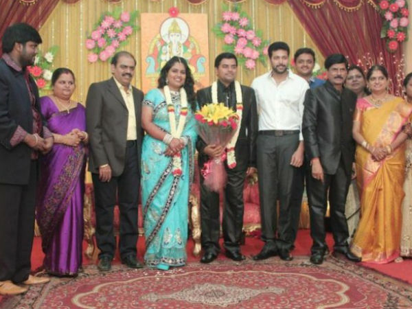 Jayam Ravi At Swaminathan's Son's Wedding Reception
