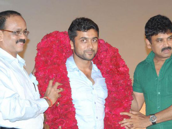 Surya Garlanded By Producers