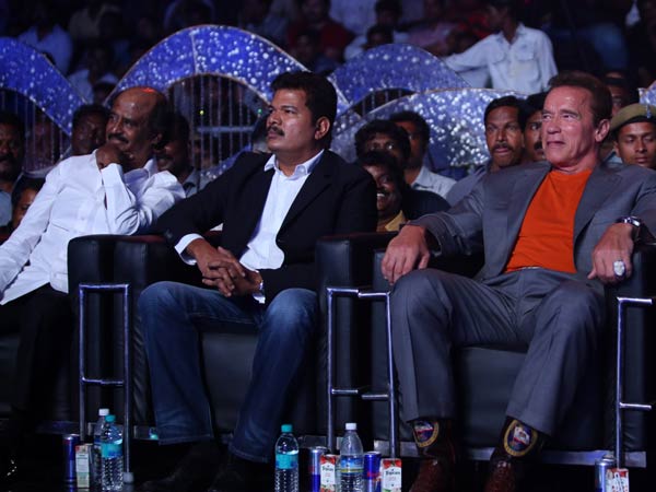 Rajinikanth, Shankar With Arnold