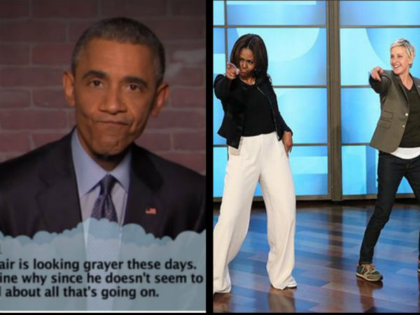Obama Reads Mean Tweets Michelle Obama Ellen Dance Michelle Obama Uptown Funk Filmibeat