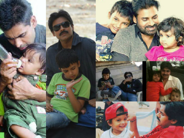 Pawan Kalyan With His Son and Two Daughters