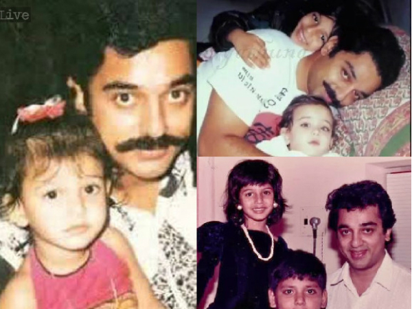 Kamal Hassan With His Kids- Shruti Haasan and Akshara Haasan