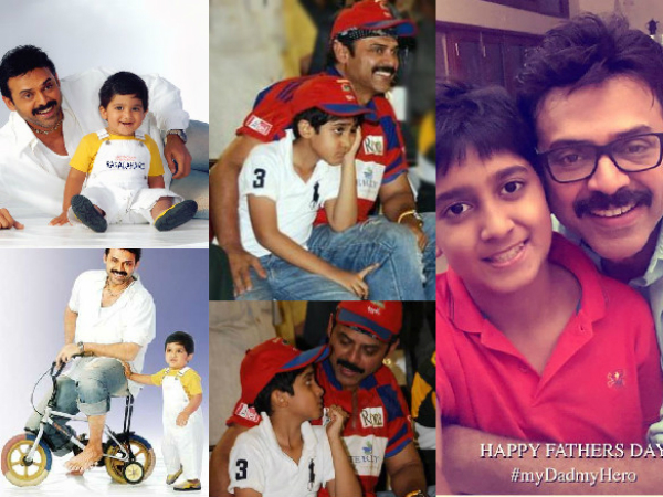 Venkatesh With His Son Arjun