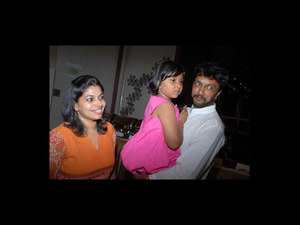 Kiccha Sudeep And His Cute Little Family
