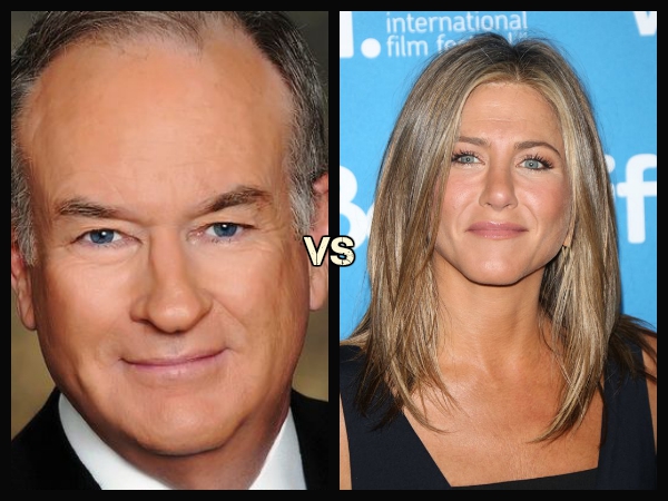 2. Jennifer Aniston vs Bill O'Reilly