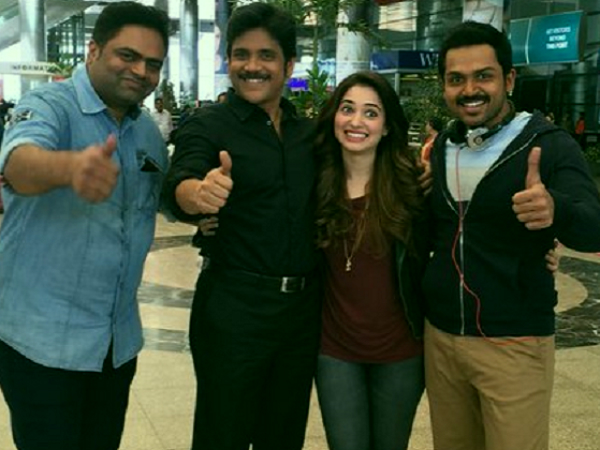 Vamsi With Karthi Nagarjuna & Tamannaah Vamsi With Karthi Nagarjuna & Tamannaah