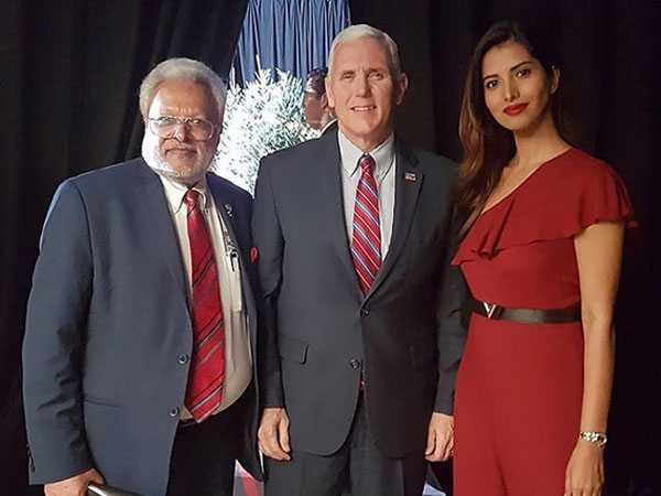 Manasvi Mamgai With Mike Pence
