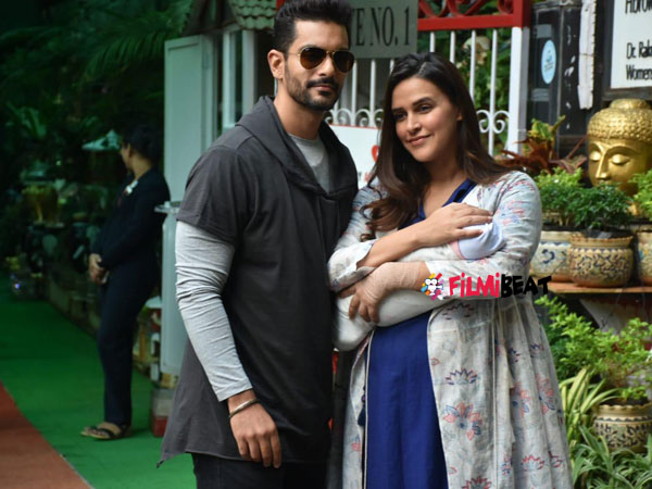 The First Family Picture Of Neha Dhupia, Angad Bedi & Baby Mehr!