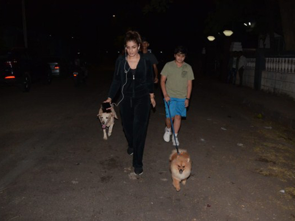 Raveena Tandon Was Spotted Walking Her Two Cute Dogs