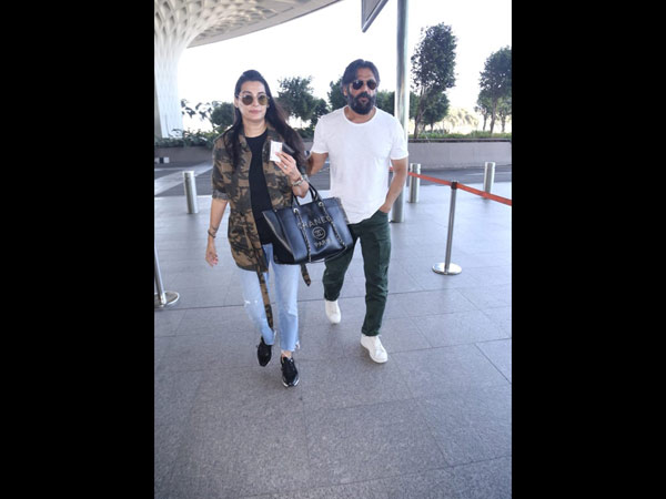 Sunil Shetty & His Wife Get Papped At The Airport